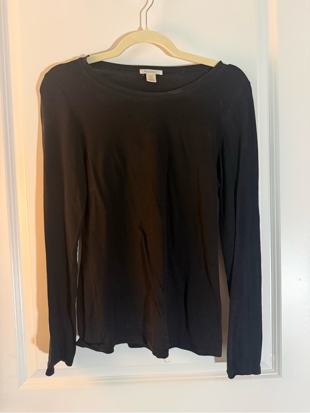 Bozzolo Black Long-Sleeve Crewneck Tee